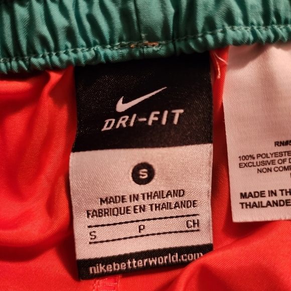 Nike Dri-Fit Orange Teal Lined Athletic Running Shorts Women's Small S Cute EUC - Picture 7 of 9